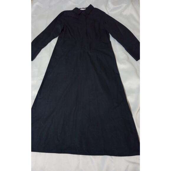 Zara Collection Long Sleeve Pullover Poplin Maxi Shirt Dress Blue Size Small - Picture 7 of 16